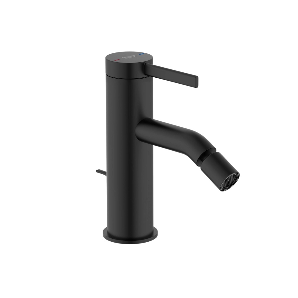 Cut out image of the Roca Ona Matt Black Bidet Mixer Tap with Pop Up Waste
